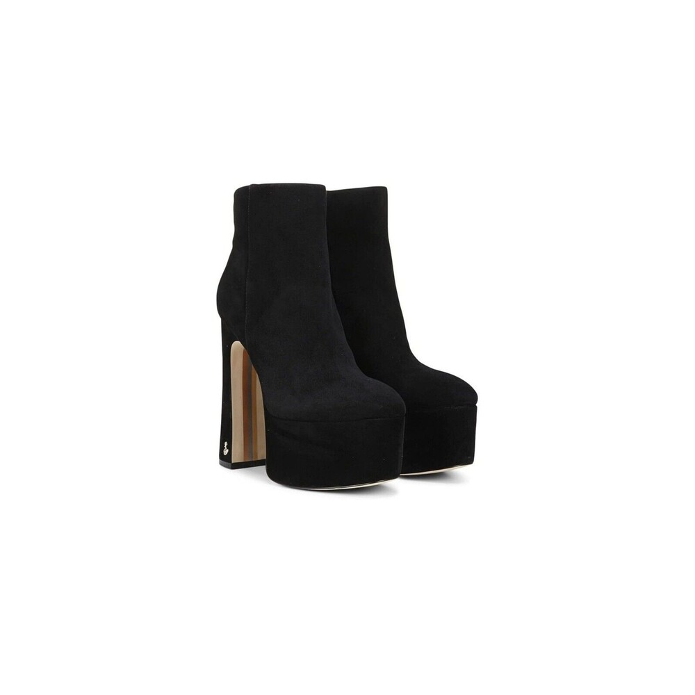 Sam Edelman Eli Toasted Coconut Almond Toe Suede Platform Ankle Dress Boots 9M